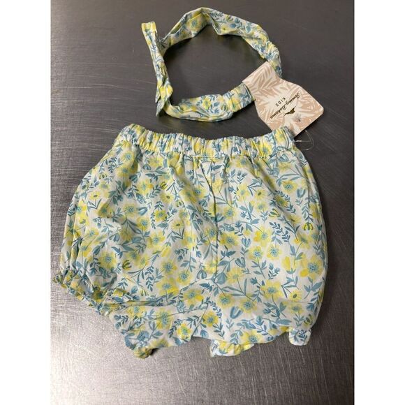 Tommy Bahama 2 Piece Set Baby Girl  Bloomers Headband--SIZE 6-9 Months NEW - Picture 4 of 6